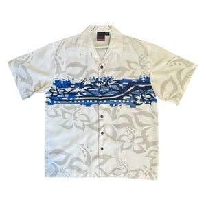 C-TWO White Blue Men’s Short Sleeve Button Down Casual Shirt Sz XXL